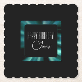 Emerald Green Floral - Elegant, modern design Kartonnen Onderzetters