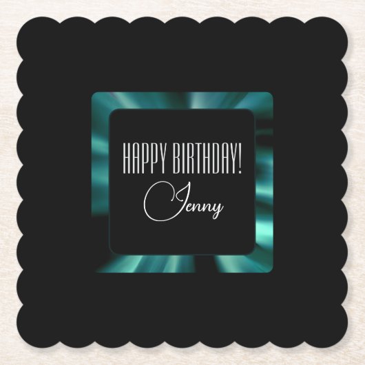 Emerald Green Floral - Elegant, modern design Kartonnen Onderzetters (Voorkant)