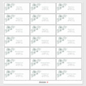 Emerald Green Floral Line Art Guest Adres Sticker (Vel)