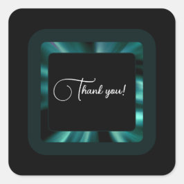 Emerald Green Floral - Modern Bedankt Design Vierkante Sticker