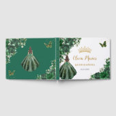 Emerald Green Floral Princess Gold Quinceanera Gastenboek (Volledig)