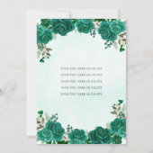 Emerald Green Floral Princess Tiara Quinceañera Kaart (Achterkant)