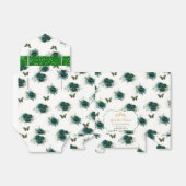 Emerald Green Floral Quinceañera Crown Butterflies Bedankdoosjes (Uitgevouwen)