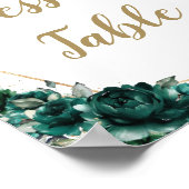 Emerald Green Floral Quinceañera Dessert Table Poster (Hoek)