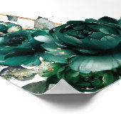 Emerald Green Floral Quinceañera Geometric Welkom Poster (Hoek)