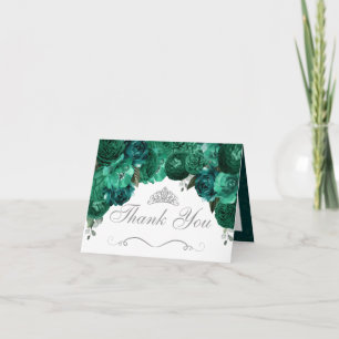 Emerald Green Floral Quinceanera Hartelijk dank