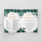 Emerald Green Floral Quinceanera Princess Padrinos Programma (Binnen)