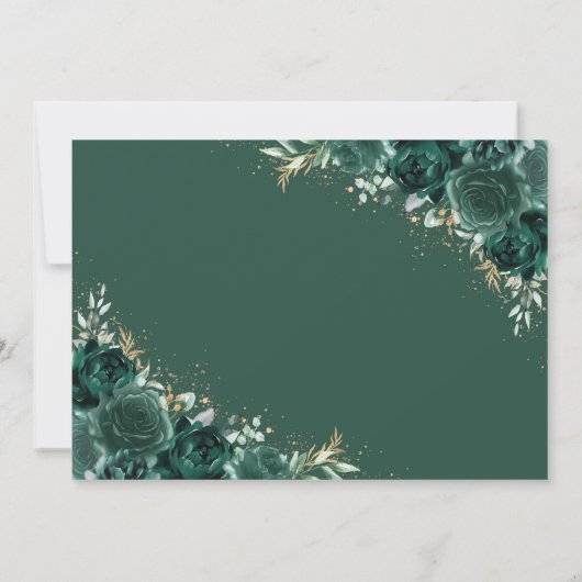 Emerald Green Floral Quinceanera Save the Date Aankondiging (Achterkant)