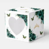 Emerald Green Floral Quinceanera Sweet 16 Mini  Bedankdoosjes (Voorkant Zijde)