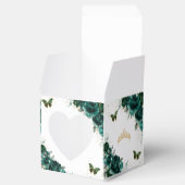 Emerald Green Floral Quinceanera Sweet 16 Mini  Bedankdoosjes (Geopend)