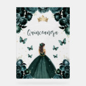 Emerald Green Floral Quinceañera Welkom Acryl Bord (Voorkant)
