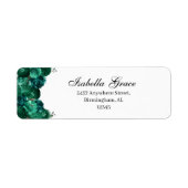 Emerald Green Floral Return-adreslabel Etiket (Voorkant)