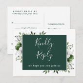 Emerald Green Floral Song Request RSVP Briefkaart (Voorkant / Achterkant)