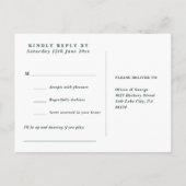 Emerald Green Floral Song Request RSVP Briefkaart (Achterkant)