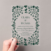 Emerald Green Floral Talavera Wedding Acryl Uitnodigingen (Insitu (Draagbaar))