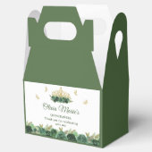 Emerald Green Floral Tiara Butterfly Quinceanera Bedankdoosjes (Geopend)