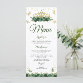 Emerald Green Floral Tiara + Butterfly Quinceanera Menu (Staand voorkant)