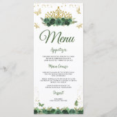 Emerald Green Floral Tiara + Butterfly Quinceanera Menu (Voorkant)