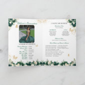 Emerald Green Floral Tiara Butterfly Quinceanera Programma (Binnen)