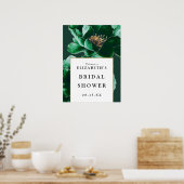 Emerald Green Floral Vrijgezellenfeest Welkomstbor Poster (Keuken)