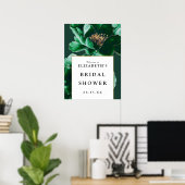 Emerald Green Floral Vrijgezellenfeest Welkomstbor Poster (Thuiskantoor)