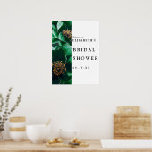 Emerald Green Floral Vrijgezellenfeest Welkomstbor Poster (Keuken)