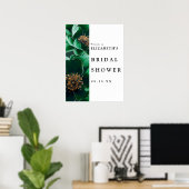 Emerald Green Floral Vrijgezellenfeest Welkomstbor Poster (Thuiskantoor)