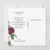 Emerald Green Floral Wedding Bedankkaart (Achterkant)