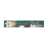 Emerald Green Floral Wedding Belly Band Uitnodigingen Wikkel (Vlak)