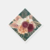 Emerald Green Floral Wedding Servet (Hoek)