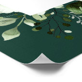 Emerald Green Floral Wedding Welcome Sign Poster (Hoek)