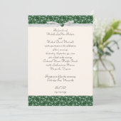 Emerald Green Florentine Wedding Uitnodiging (Staand voorkant)
