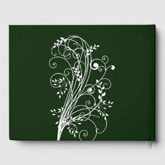 Emerald Green Flourish Wedding Guest Book Gastenboek (Achterkant)