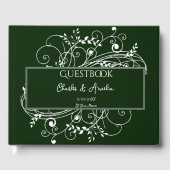 Emerald Green Flourish Wedding Guest Book Gastenboek (Voorkant)