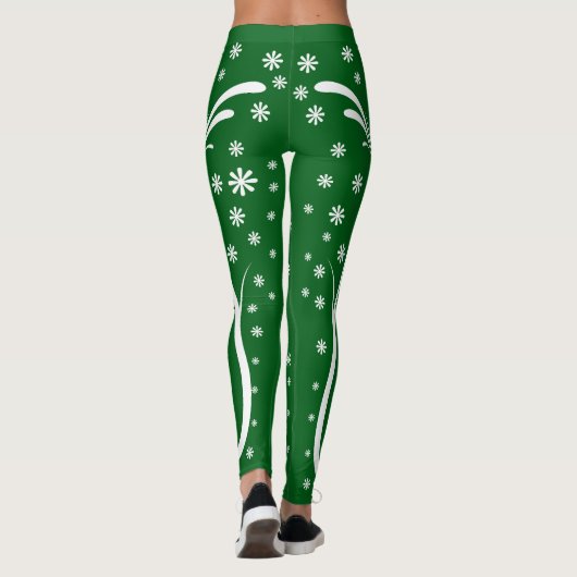 Emerald Green Flower Power Legging (Achterkant)