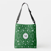 Emerald Green Flower Power Monogram Canvas tas (Achterkant)
