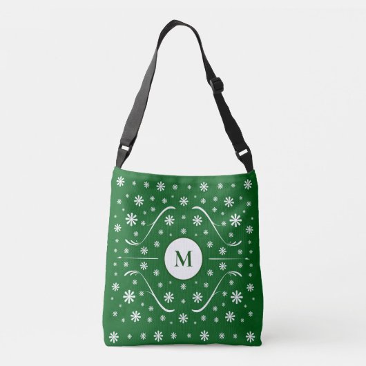 Emerald Green Flower Power Monogram Canvas tas (Achterkant)