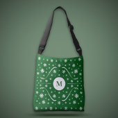 Emerald Green Flower Power Monogram Canvas tas