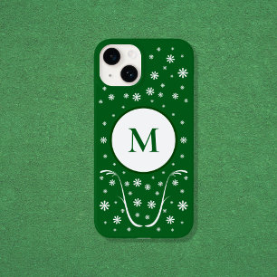 Emerald Green Flower Power Monogram-draagtas Case-Mate iPhone 14 Hoesje