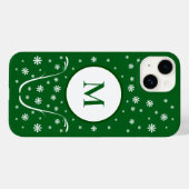 Emerald Green Flower Power Monogram-draagtas Case-Mate iPhone Case (Achterkant (horizontaal))