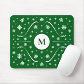 Emerald Green Flower Power Monogram Muismat (Met muis)