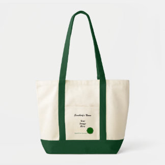 Emerald Green Flower Rbn Tmpl van Kenneth Yoncich Tote Bag