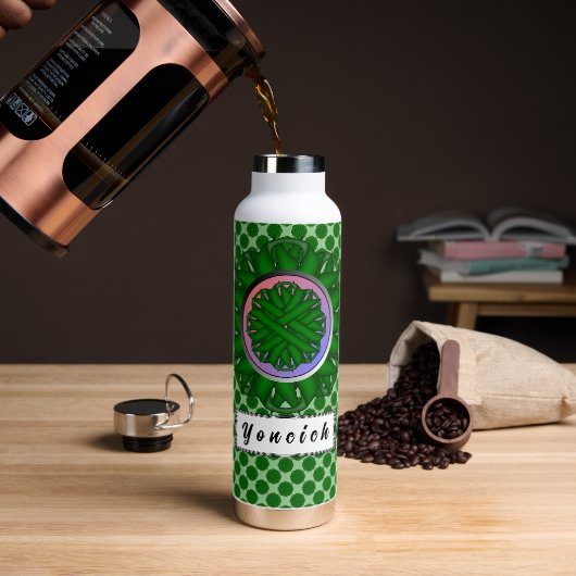 Emerald Green Flower Ribbon door Kenneth Yoncich Waterfles (Koffie)