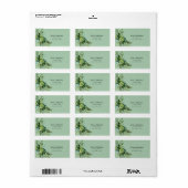 Emerald Green Flowers Adresetiketten Etiket (Full Sheet)