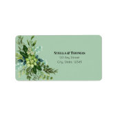 Emerald Green Flowers Adresetiketten Etiket (Voorkant)
