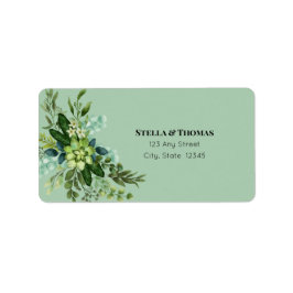 Emerald Green Flowers Adresetiketten Etiket