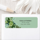 Emerald Green Flowers Return Address Labels (Insitu)