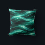 Emerald Green Fluid Wave Pattern Throw Pillow Kussen<br><div class="desc">Refresh your space with this elegant green fluid wave pattern pillow, inspired by natural flow and ocean movement. The seamless design creates a smooth and continuous visual effect that brings balance and tranquility to any room. With rich emerald green tones and soft gradients, this pillow adds a modern yet organic...</div>