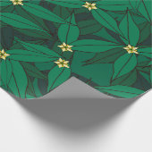 Emerald Green Foliage Print Gift Wrap Cadeaupapier (Hoek)