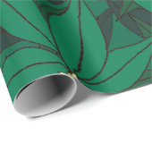 Emerald Green Foliage Print Gift Wrap Cadeaupapier (Rol Hoek)